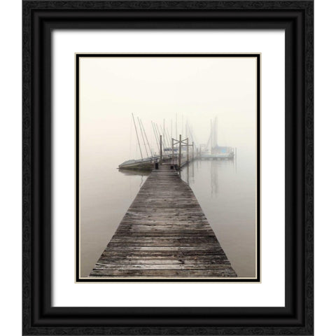 Harbor Fog Black Ornate Wood Framed Art Print with Double Matting by Bell, Nicholas