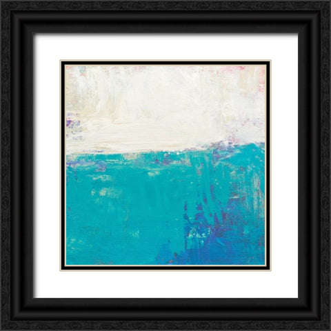 Aqua White Black Ornate Wood Framed Art Print with Double Matting by Bishop, Don