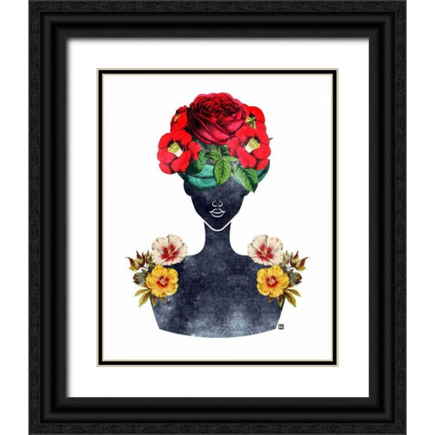 Flower Crown Silhouette III Black Ornate Wood Framed Art Print with Double Matting by Brown, Tabitha