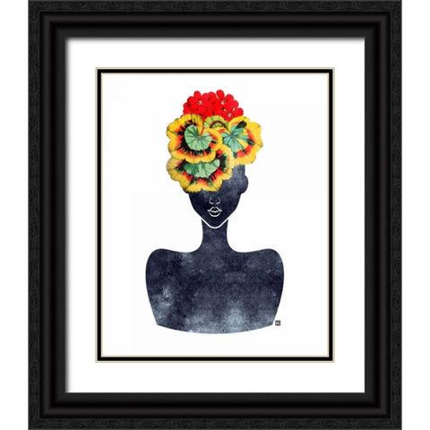 Flower Crown Silhouette IV Black Ornate Wood Framed Art Print with Double Matting by Brown, Tabitha