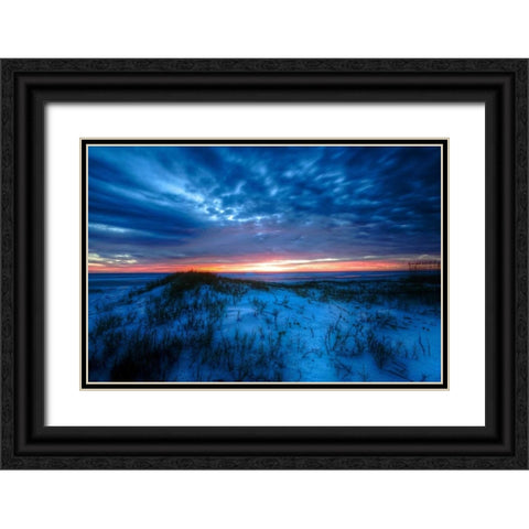 Sunset Black Ornate Wood Framed Art Print with Double Matting by Burdick, Chuck