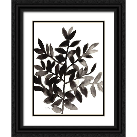 Botanical with Nagi Fern No. 2 Black Ornate Wood Framed Art Print with Double Matting by Bragg, Janel