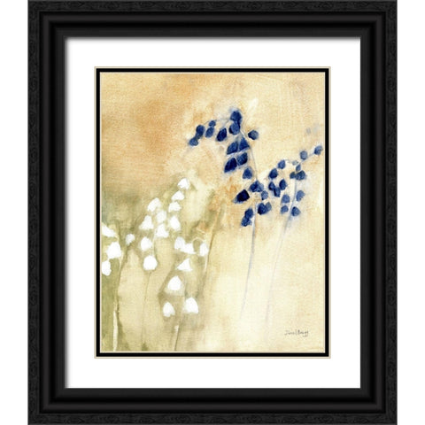 Floral with Bluebells and Snowdrops No. 2 Black Ornate Wood Framed Art Print with Double Matting by Bragg, Janel