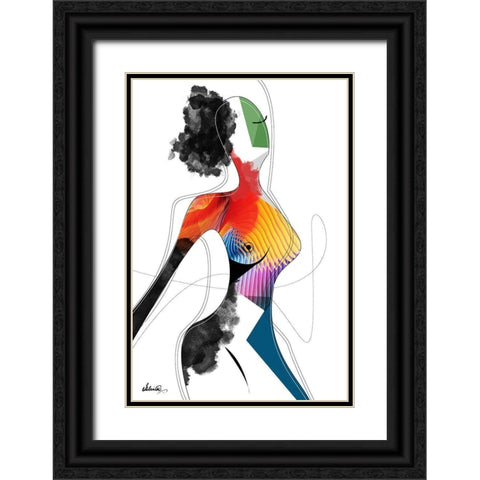 Vivid Woman - Invincible Black Ornate Wood Framed Art Print with Double Matting by Banerjee, Ishita