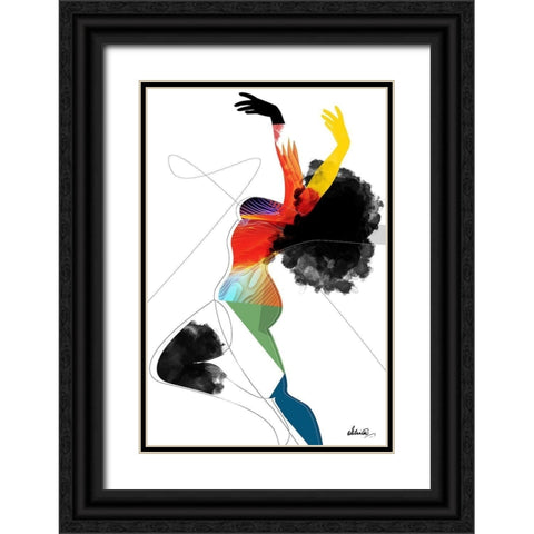 Vivid Woman - Liberated Black Ornate Wood Framed Art Print with Double Matting by Banerjee, Ishita