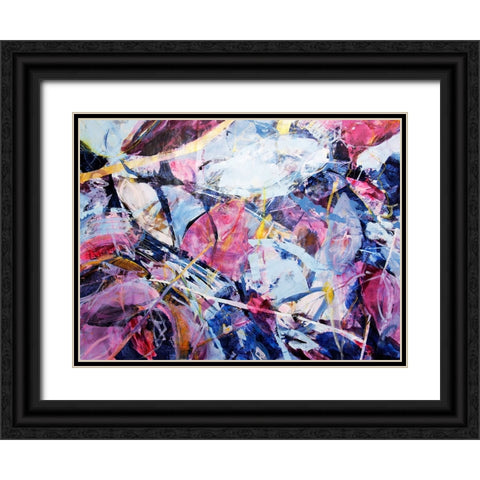 Icy Winter Leaves 4 Black Ornate Wood Framed Art Print with Double Matting by Bujna, Kati