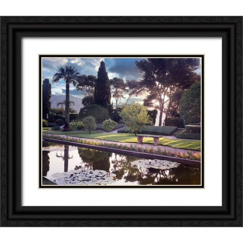 Banc de Jardin No. 32 Black Ornate Wood Framed Art Print with Double Matting by Blaustein, Alan