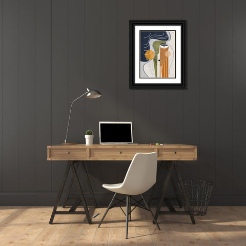Aura Black Ornate Wood Framed Art Print with Double Matting by Banerjee, Ishita