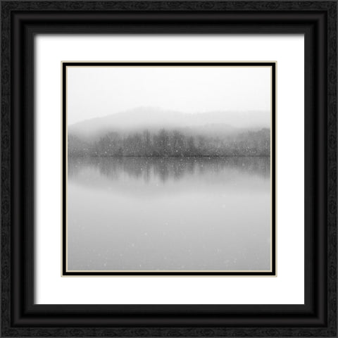 Snowfalls; Clinch River Black Ornate Wood Framed Art Print with Double Matting by Bell, Nicholas