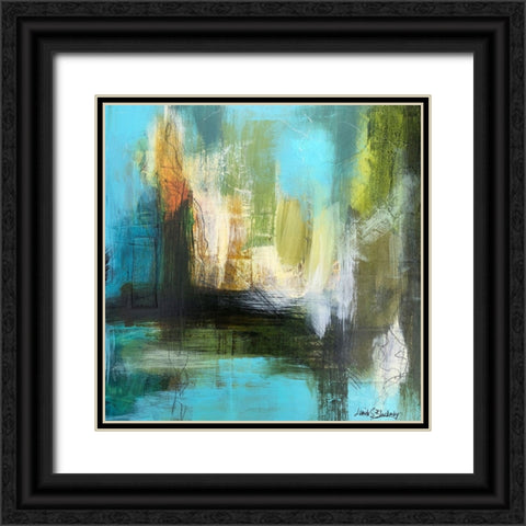 Aqua Serenity 3 Black Ornate Wood Framed Art Print with Double Matting by Blackerby, Linda S.