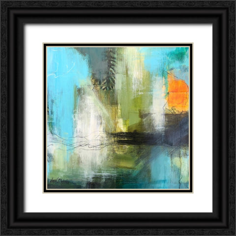 Aqua Serenity 2 Black Ornate Wood Framed Art Print with Double Matting by Blackerby, Linda S.