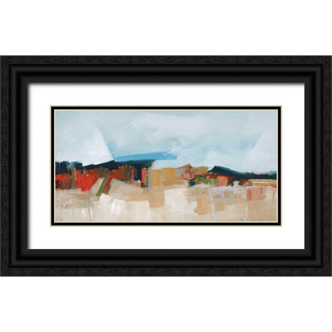 Abstract Landscape Black Ornate Wood Framed Art Print with Double Matting by Crosby, William M.