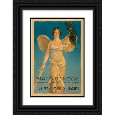 Share in the Victory Black Ornate Wood Framed Art Print with Double Matting by Coffin, Haskell