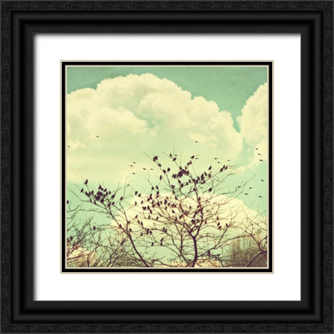Birds of a Feather Black Ornate Wood Framed Art Print with Double Matting by Coomes, Sylvia