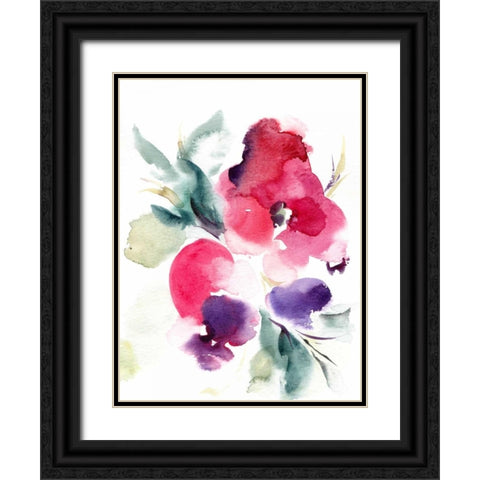 Summer Notes in Pink Black Ornate Wood Framed Art Print with Double Matting by CanotStop