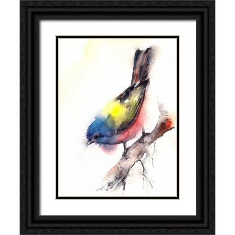 Bunting Bird Black Ornate Wood Framed Art Print with Double Matting by CanotStop