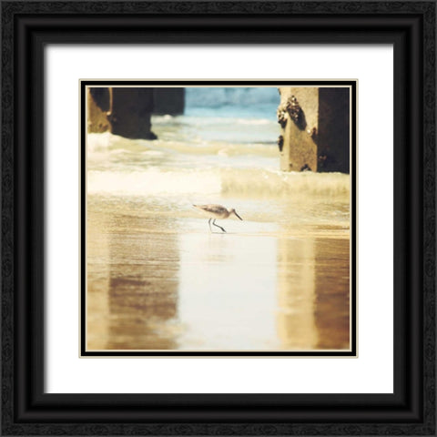 Walking on The Beach Black Ornate Wood Framed Art Print with Double Matting by Coomes, Sylvia