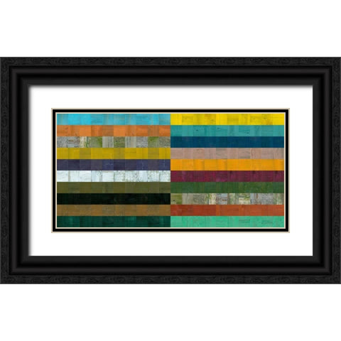 Wooden Abstract VIII Black Ornate Wood Framed Art Print with Double Matting by Calkins, Michelle