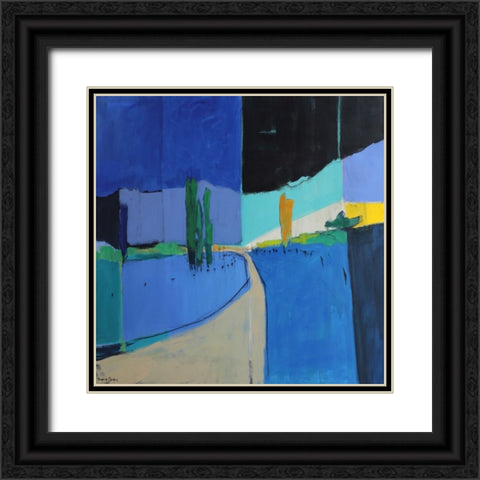 A Road Between Black Ornate Wood Framed Art Print with Double Matting by Chapuis, Virginia