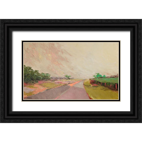 Western Pampa Landscape Black Ornate Wood Framed Art Print with Double Matting by Chapuis, Virginia
