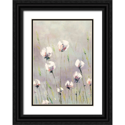 White Tulips Black Ornate Wood Framed Art Print with Double Matting by Coghlan, Emma