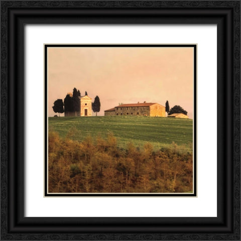 Evening Light Tuscany Black Ornate Wood Framed Art Print with Double Matting by Carmel, Elizabeth