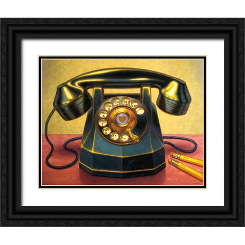 Keep in Touch Black Ornate Wood Framed Art Print with Double Matting by Colletta, TR