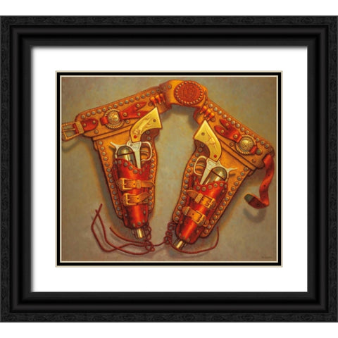 Trigger Happy Black Ornate Wood Framed Art Print with Double Matting by Colletta, TR