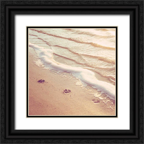 Paw Prints Black Ornate Wood Framed Art Print with Double Matting by Cochrane, Carolyn