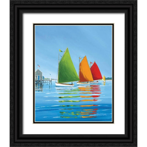 Cape Cod Sail Black Ornate Wood Framed Art Print with Double Matting by Caldwell Fisher, Sally