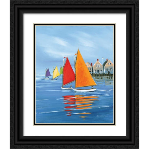 Mariners Landing Black Ornate Wood Framed Art Print with Double Matting by Caldwell Fisher, Sally