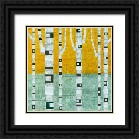 Early Winter Birches Black Ornate Wood Framed Art Print with Double Matting by Calkins, Michelle