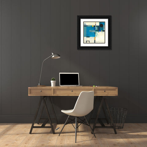Calypso Blue I Black Ornate Wood Framed Art Print with Double Matting by Colter, Deborah T.
