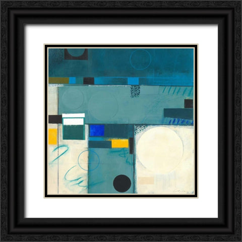 Calypso Blue III Black Ornate Wood Framed Art Print with Double Matting by Colter, Deborah T.