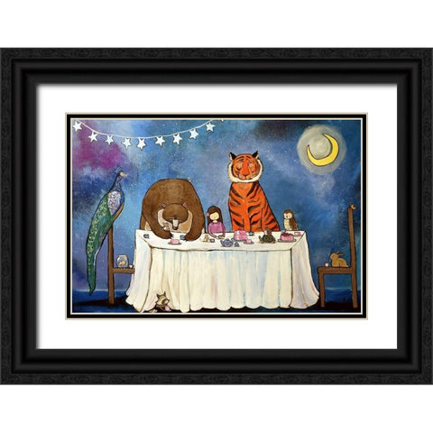 Cake and Tea Black Ornate Wood Framed Art Print with Double Matting by Doss, Andrea