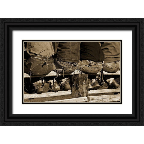 Wranglers Black Ornate Wood Framed Art Print with Double Matting by Dearing, Lisa
