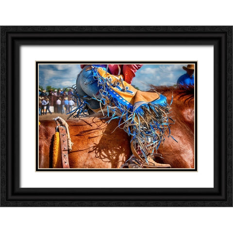 The Bronc Rider Black Ornate Wood Framed Art Print with Double Matting by Dearing, Lisa