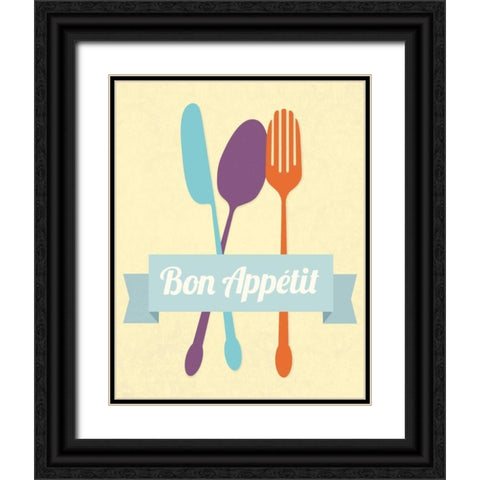 Bon Appetit Black Ornate Wood Framed Art Print with Double Matting by Duncan, Genesis