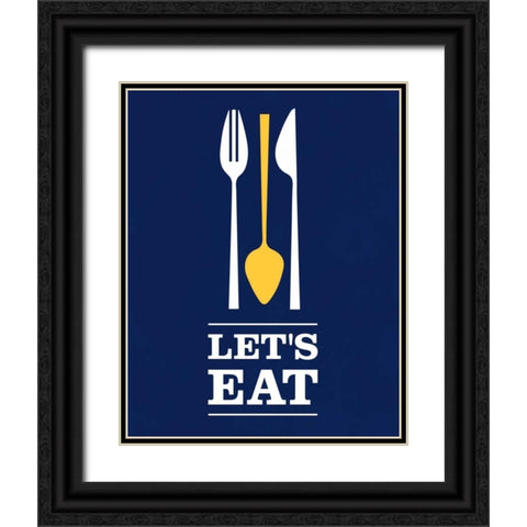 Lets Eat Black Ornate Wood Framed Art Print with Double Matting by Duncan, Genesis