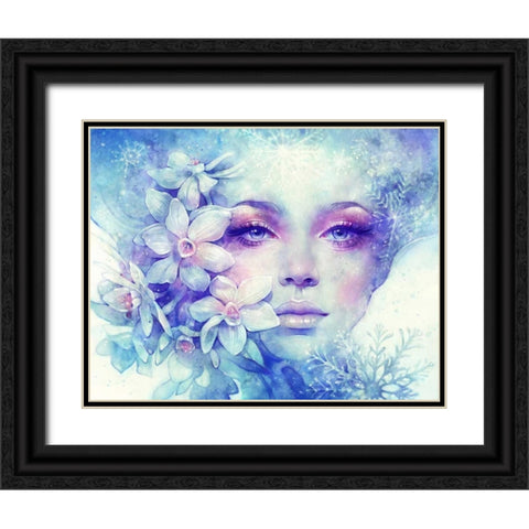 December Black Ornate Wood Framed Art Print with Double Matting by Dittman, Anna