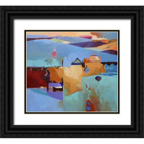 Blue Atlas Black Ornate Wood Framed Art Print with Double Matting by Dudgeon, Gerry