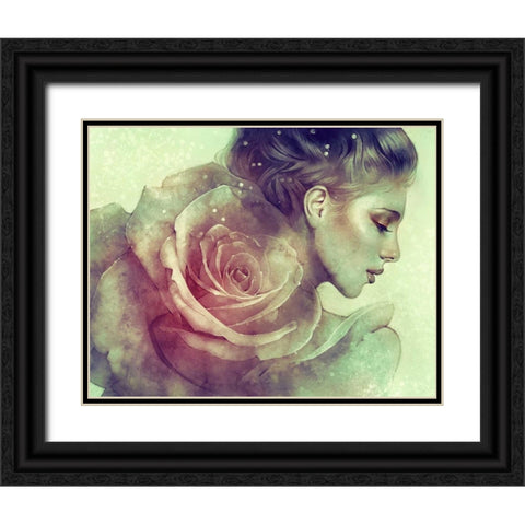 June  Black Ornate Wood Framed Art Print with Double Matting by Dittman, Anna