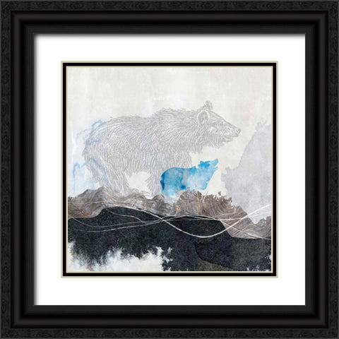 Bear 1 Black Ornate Wood Framed Art Print with Double Matting by Duncan-He, Louis