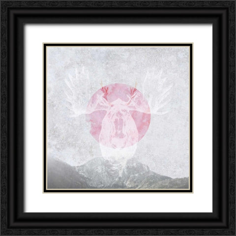 Moose 1 Black Ornate Wood Framed Art Print with Double Matting by Duncan-He, Louis