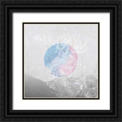 Moose 2 Black Ornate Wood Framed Art Print with Double Matting by Duncan-He, Louis