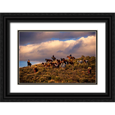 Chasing Thunder Black Ornate Wood Framed Art Print with Double Matting by Dearing, Lisa