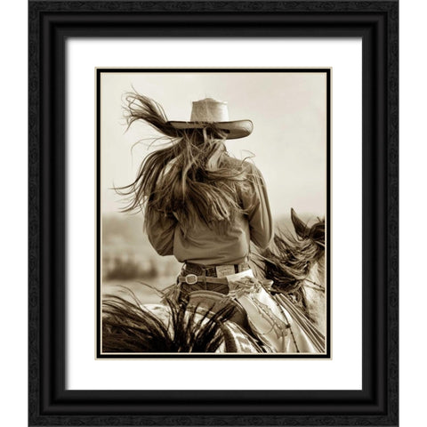 Cowgirl Black Ornate Wood Framed Art Print with Double Matting by Dearing, Lisa