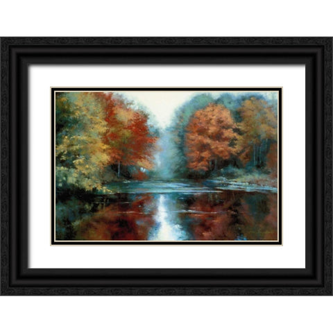 Saco River Black Ornate Wood Framed Art Print with Double Matting by Engelman, Esther