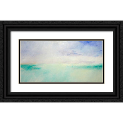 Green and Purple Sea and Sky Black Ornate Wood Framed Art Print with Double Matting by Engeln, Skadi