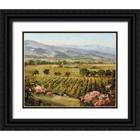Vineyards to Vaca Mountains Black Ornate Wood Framed Art Print with Double Matting by Freudenstein, Ellie